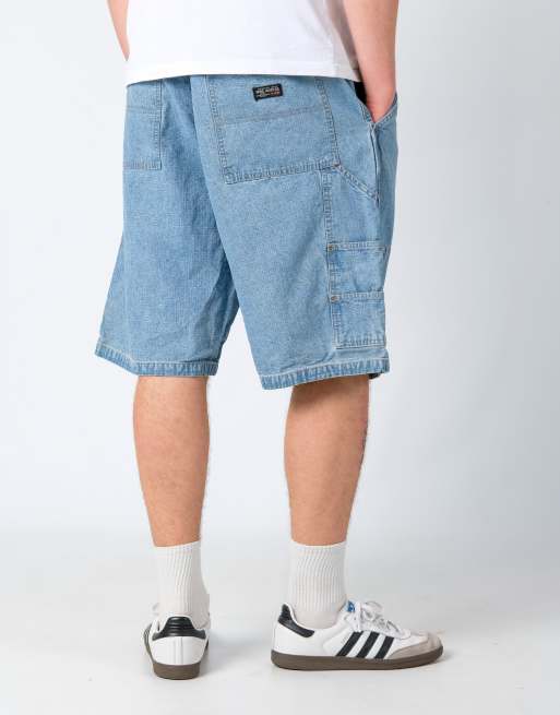 Vintage Wrangler 38x23 Denim Carpenter Baggy Jorts Shorts Light Blue, 3 of 4