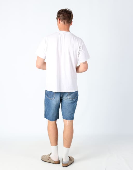 Vintage Wrangler 38x23 denim jorts shorts in blue, 3 of 4