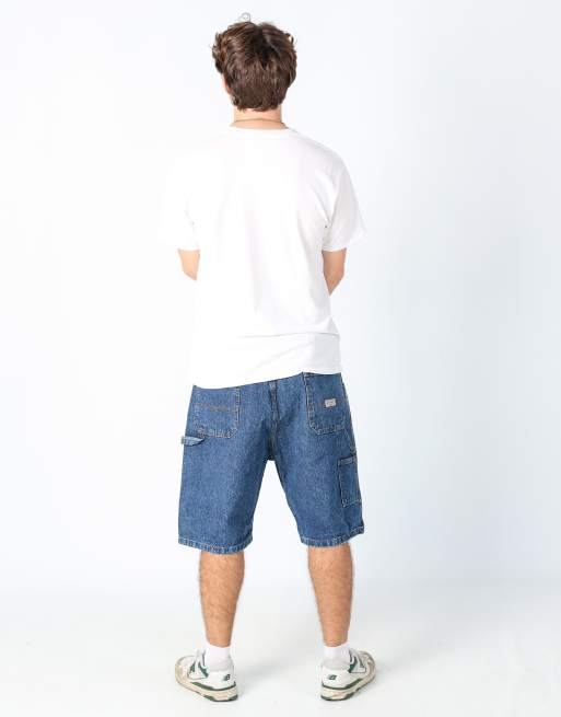 Vintage Wrangler 38x23 denim shorts in blue, 3 of 4