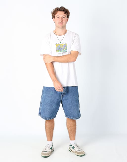 Vintage Wrangler 38x23 denim shorts in blue