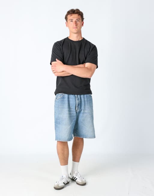 Vintage Wrangler 38x23 denim shorts in light blue