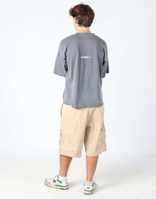 Vintage Wrangler 38x24 canvas cargo shorts in tan, 3 of 4