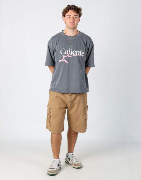 Vintage Wrangler 38x24 canvas cargo shorts in tan - view 1