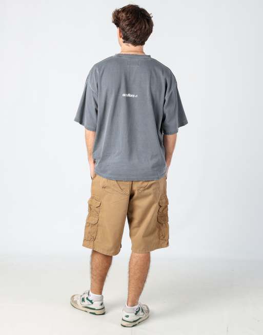 Vintage Wrangler 38x24 canvas cargo shorts in tan, 3 of 4