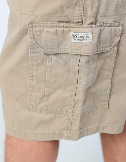 Vintage Wrangler 38x24 canvas cargo shorts in tan, 4 of 4