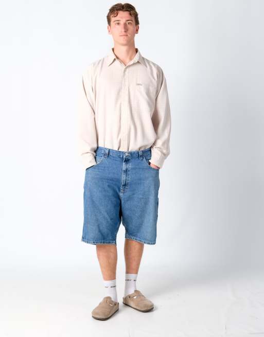 Vintage Wrangler 38x24 Denim Carpenter Baggy Jorts Shorts Blue