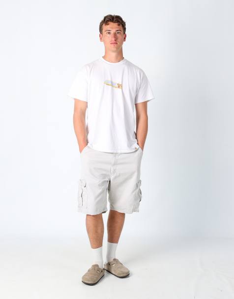 Vintage Wrangler 38x29 canvas cargo shorts in white - view 1