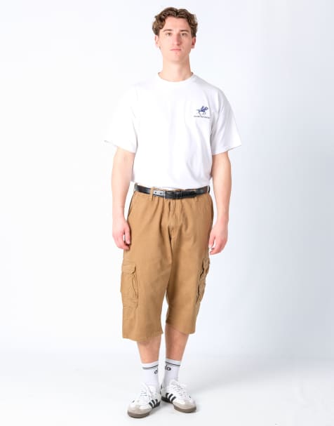 Vintage Wrangler 38x30 Canvas Cargo Shorts Tan - view 1