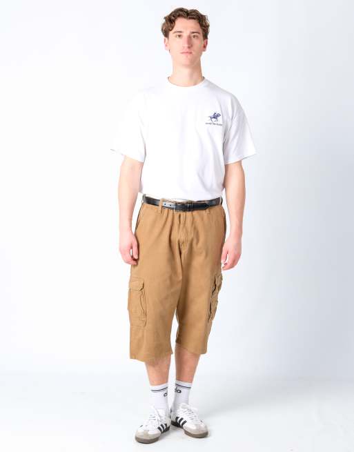 Vintage Wrangler 38x30 Canvas Cargo Shorts Tan