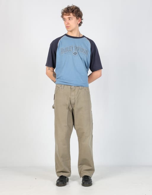 Vintage Wrangler 38x30 canvas carpenter jeans in dark green, 2 of 4