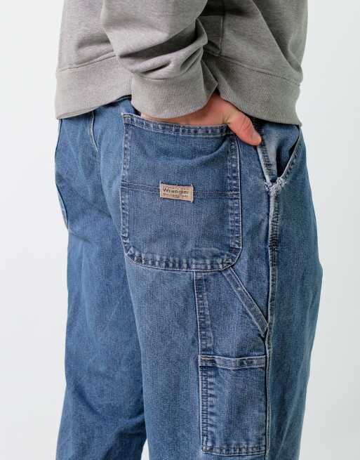 Vintage Wrangler 38x32 Denim Carpenter Baggy Jeans Blue