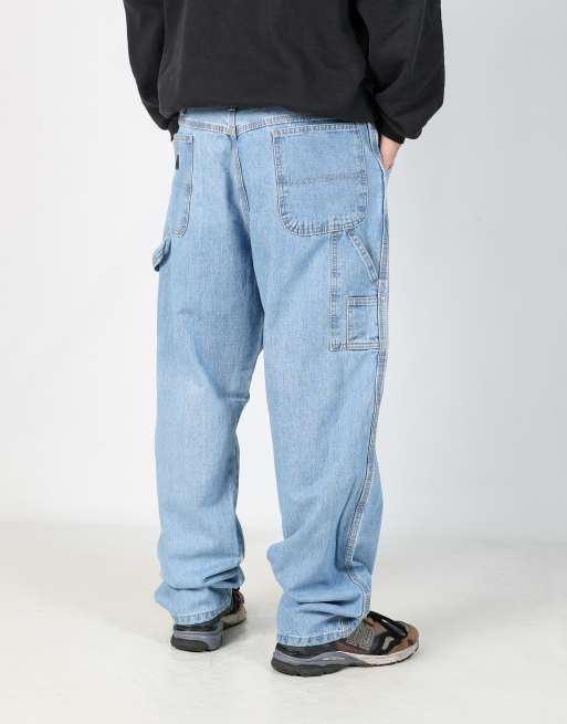Vintage Wrangler 38x32 denim carpenter jeans in light blue