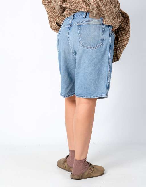 Vintage Wrangler 40x21 Denim Jorts Shorts Light Blue