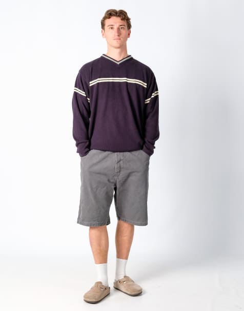 Vintage Wrangler 40x22 Canvas Carpenter Baggy Shorts Grey - view 1