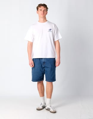 Vintage Wrangler 40x22 Denim Carpenter Baggy Jorts Shorts Blue