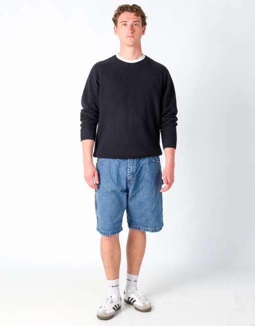 Vintage Wrangler 40x22 Denim Carpenter Baggy Jorts Shorts Blue