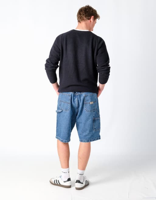 Vintage Wrangler 40x22 Denim Carpenter Baggy Jorts Shorts Blue, 2 of 4