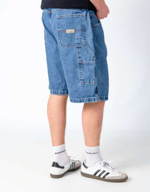 Vintage Wrangler 40x22 Denim Carpenter Baggy Jorts Shorts Blue, 3 of 4