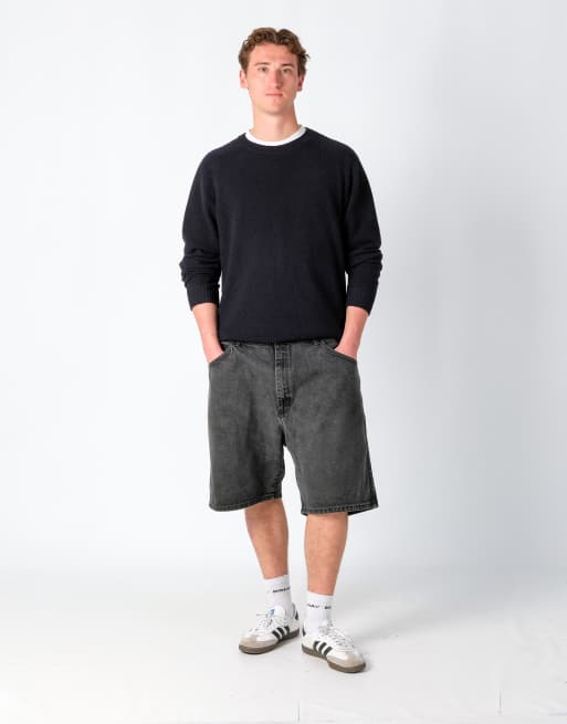 Vintage Wrangler 40x22 Denim Jorts Shorts Charcoal Grey
