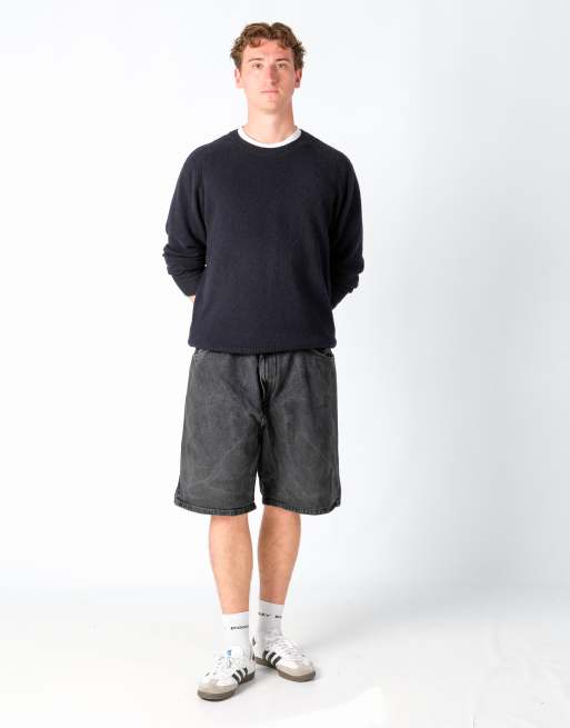 Vintage Wrangler 40x22 Denim Jorts Shorts Charcoal Grey