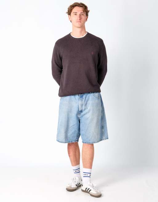Vintage Wrangler 40x22 Denim Jorts Shorts Light Blue