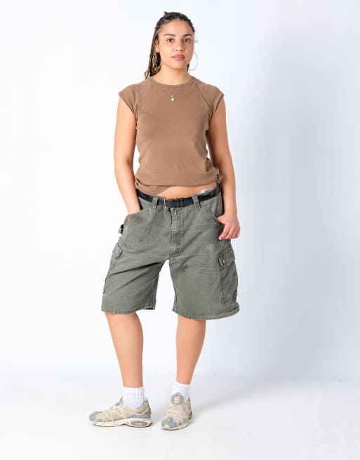Vintage Wrangler 40x23 Canvas Carpenter Baggy Shorts Bronze