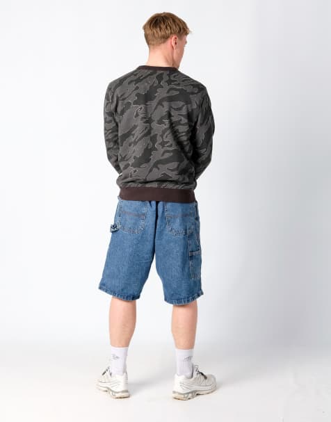 Vintage Wrangler 40x23 Denim Carpenter Baggy Jorts Shorts Blue - view 1