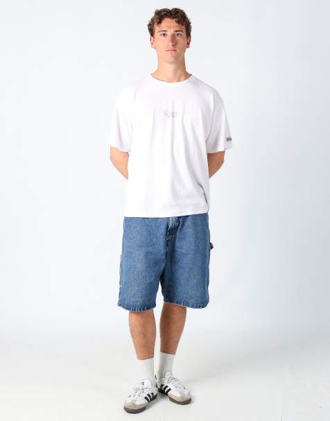 Vintage Wrangler 40x23 denim carpenter baggy jorts shorts blue - view 1