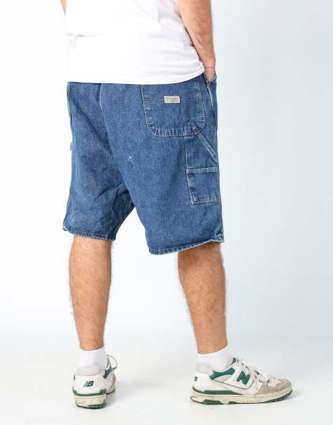 Vintage Wrangler 40x23 denim carpenter baggy jorts shorts in blue - view 1