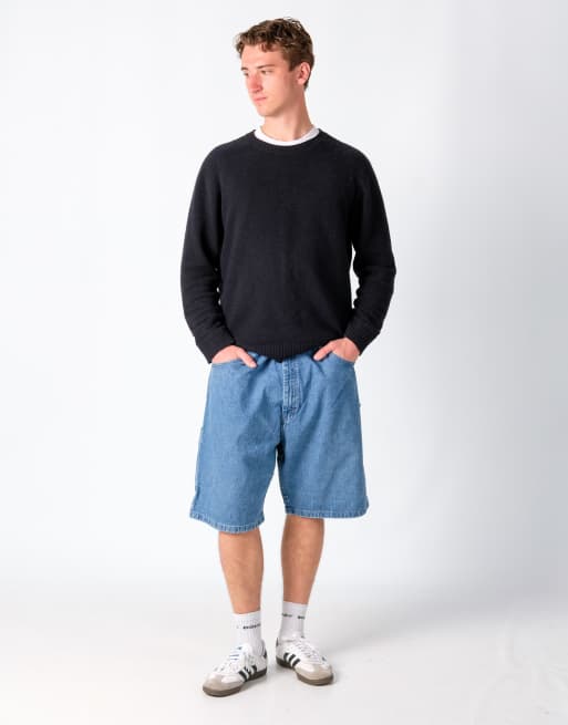 Vintage Wrangler 40x23 Denim Carpenter Baggy Jorts Shorts Light Blue