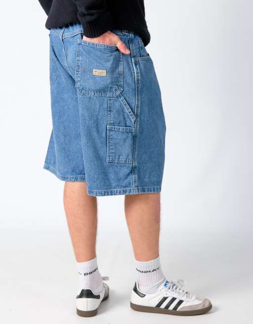 Vintage Wrangler 40x23 Denim Carpenter Baggy Jorts Shorts Light Blue, 3 of 4