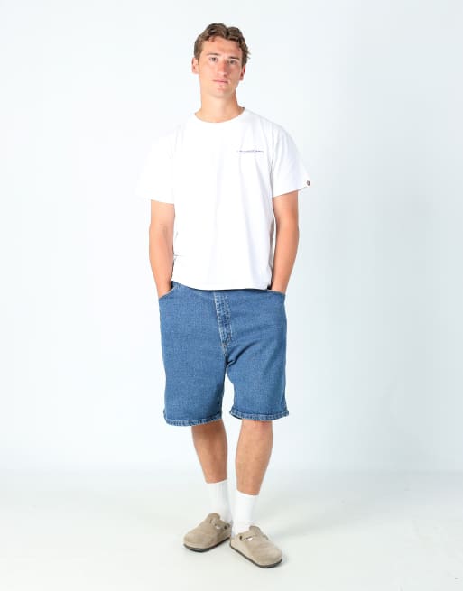 Vintage Wrangler 40x23 denim jorts shorts in navy blue, 2 of 4