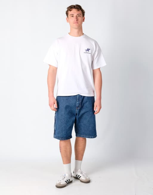 Vintage Wrangler 40x24 Denim Carpenter Baggy Jorts Shorts Blue