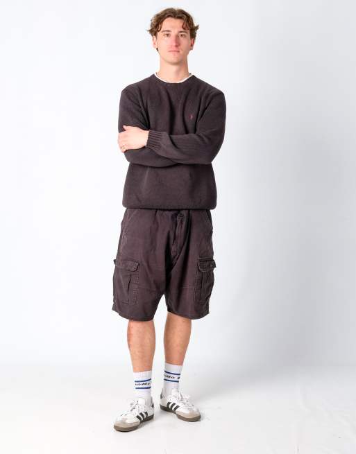 Vintage Wrangler 42x22 Canvas Cargo Shorts Black