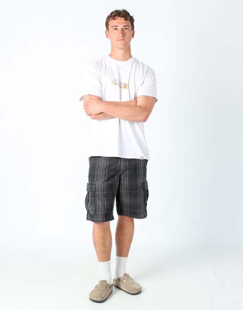 Vintage Wrangler checkered 36x28 canvas cargo shorts in charcoal grey - view 1