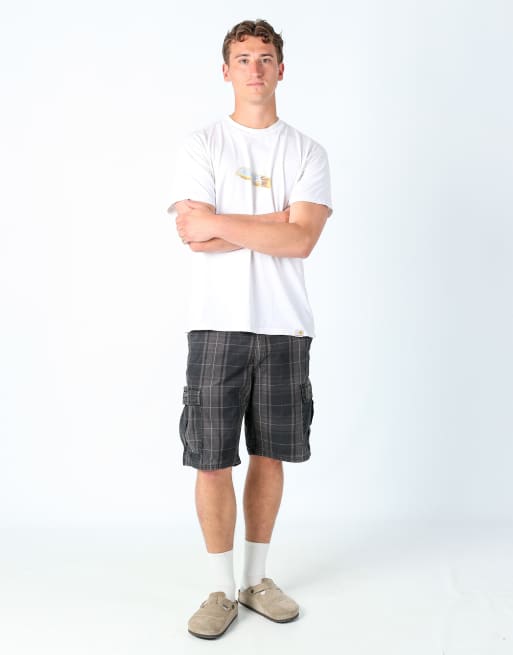 Vintage Wrangler checkered 36x28 canvas cargo shorts in charcoal grey