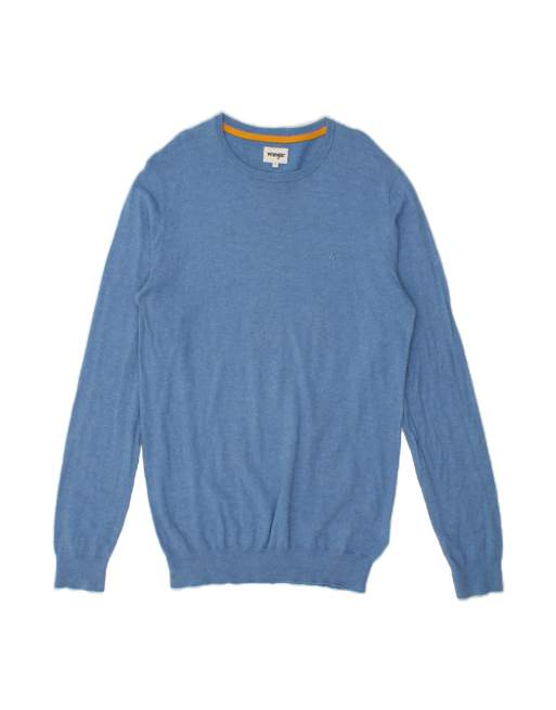 Vintage Wrangler Crew Neck Jumper Sweater Large In Blue