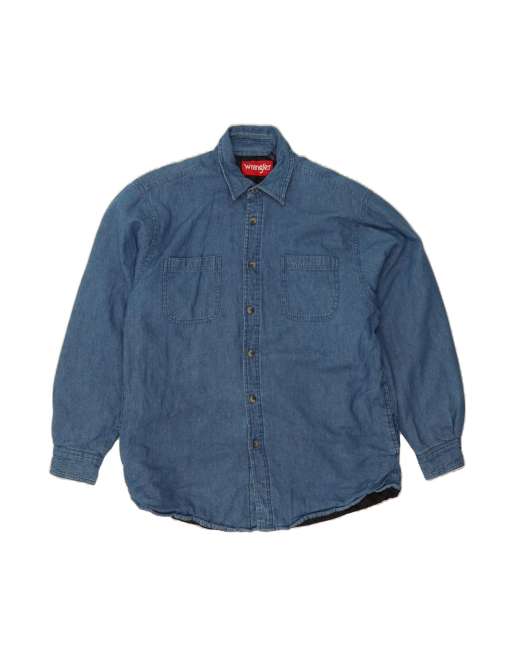 Vintage Wrangler Denim Bomber Jacket UK 40 Large In Blue