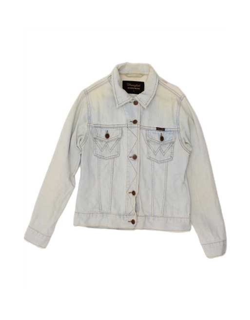 Vintage Wrangler Denim Jacket Uk 12 Medium In Blue