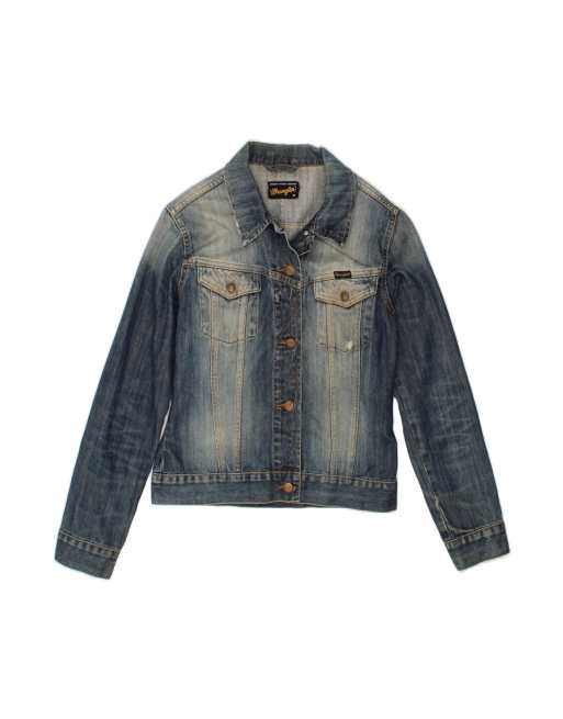 Vintage Wrangler Denim Jacket UK 14 Medium In Blue
