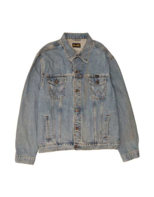 Vintage Wrangler Denim Jacket UK 44 2XL In Blue
