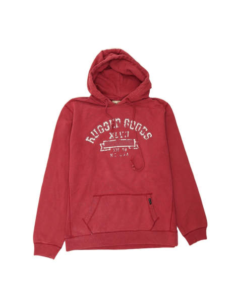 Vintage Wrangler Graphic Hoodie Jumper XL In Burgundy - view 1