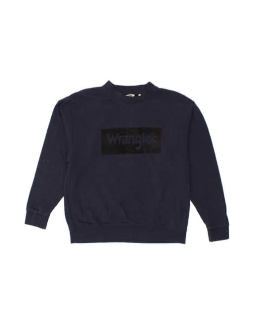 Vintage Wrangler Graphic Sweatshirt Jumper Medium In Blue