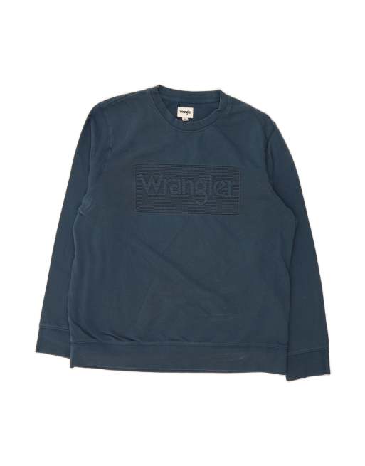 Vintage Wrangler Graphic Sweatshirt Jumper XL In Blue