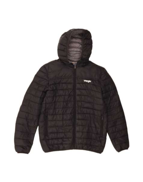 Vintage Wrangler Hooded Padded Jacket UK 42 XL In Black - view 1