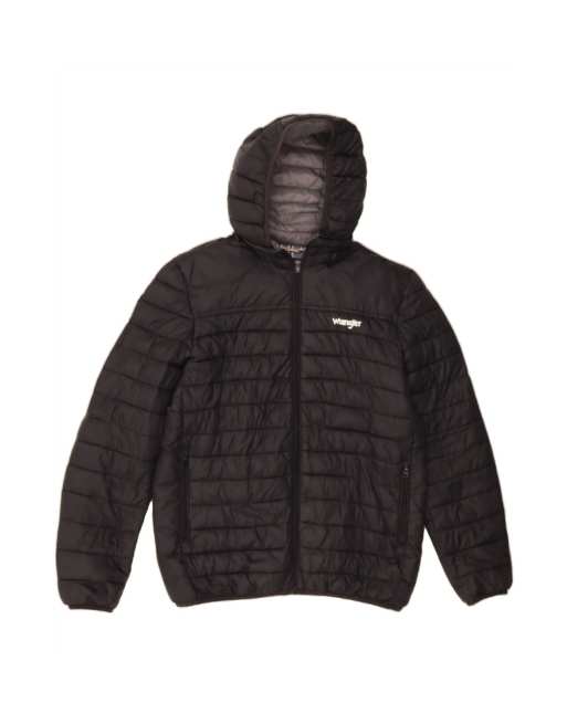 Vintage Wrangler Hooded Padded Jacket UK 42 XL In Black