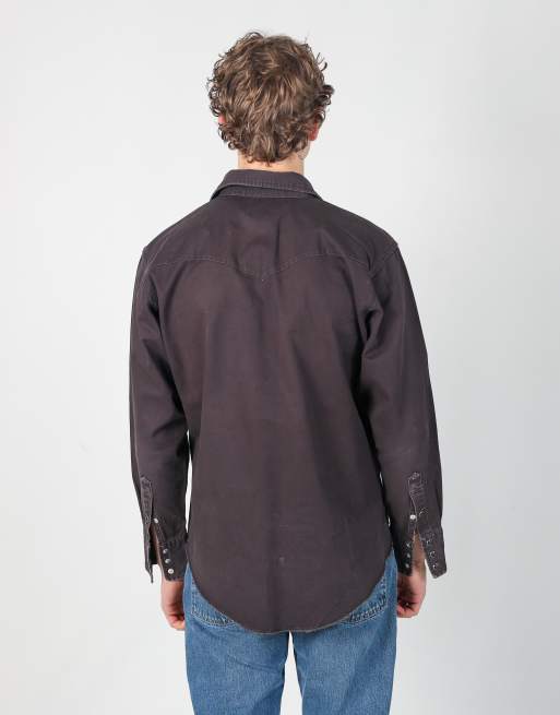 Vintage Wrangler l long sleeve shirt in black, 3 of 4
