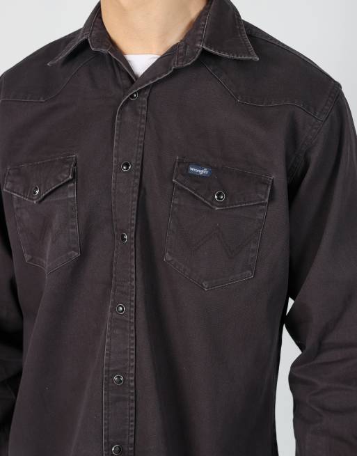 Vintage Wrangler l long sleeve shirt in black, 4 of 4