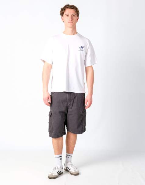 Vintage Wrangler Ripstop 36x23 Canvas Carpenter Baggy Shorts Charcoal Grey - view 1