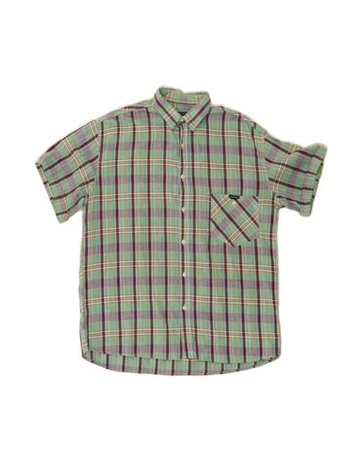 Vintage Wrangler Short Sleeve Shirt Large In Green Check